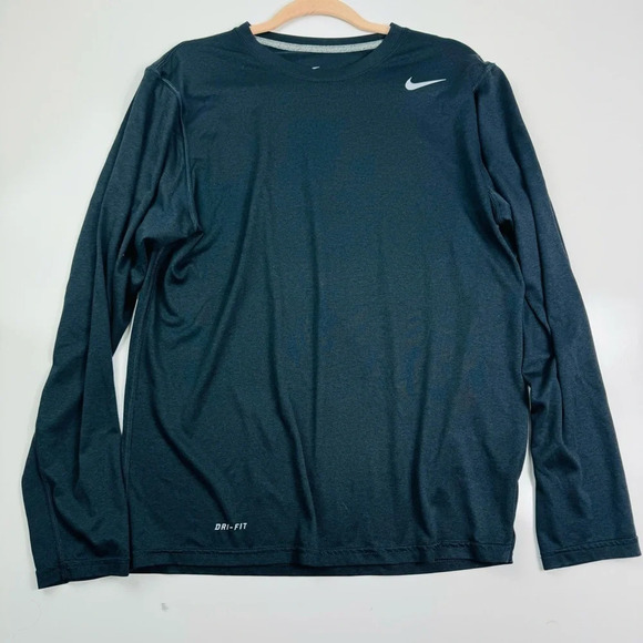 Nike Black DriFit Long-Sleeve Running‎ Top Medium - Picture 2 of 7